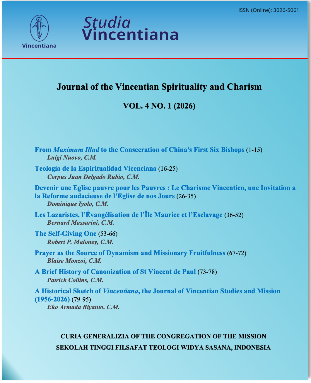 					View Vol. 4 No. 1 (2026): Studia Vincentiana
				